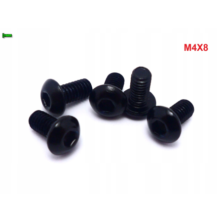 M4x8 śruba aluminiowa imbusowa iso 7380 śruby aluminiowe kolor czarny