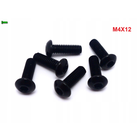 M4x12 śruba aluminiowa imbusowa iso 7380 śruby aluminiowe kolor czarny