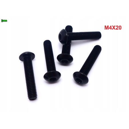 M4x20 śruba aluminiowa imbusowa iso 7380 śruby aluminiowe kolor czarny
