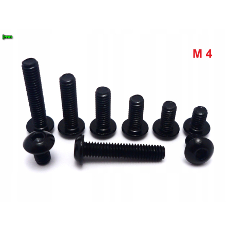 M4x20 śruba aluminiowa imbusowa iso 7380 śruby aluminiowe kolor czarny