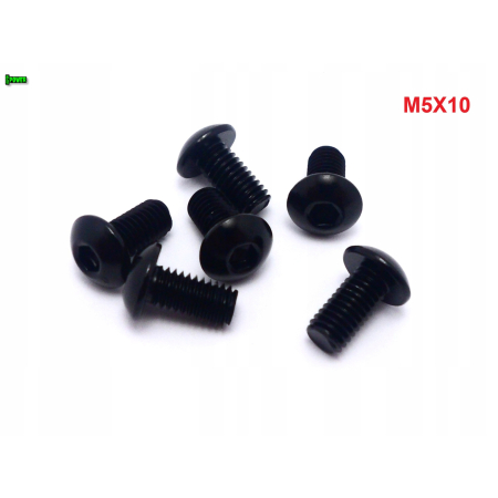 M5x10 śruba aluminiowa imbusowa iso 7380 śruby aluminiowe kolor czarny