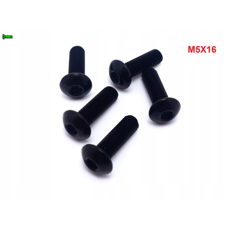 M5x16 śruba aluminiowa imbusowa iso 7380 śruby aluminiowe kolor czarny