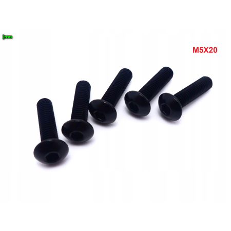 M5x20 śruba aluminiowa imbusowa iso 7380 śruby aluminiowe kolor czarny