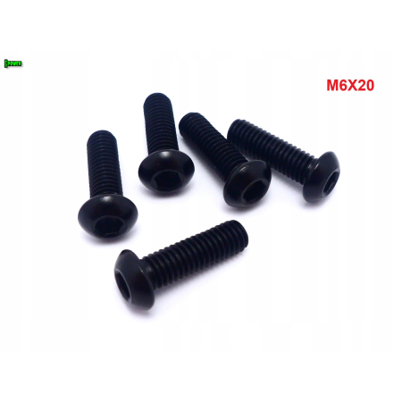 M6x20 śruba aluminiowa imbusowa iso 7380 śruby aluminiowe kolor czarny