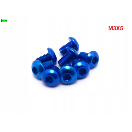 M3x5 śruba aluminiowa imbusowa iso 7380 śruby aluminiowe kolor niebieski