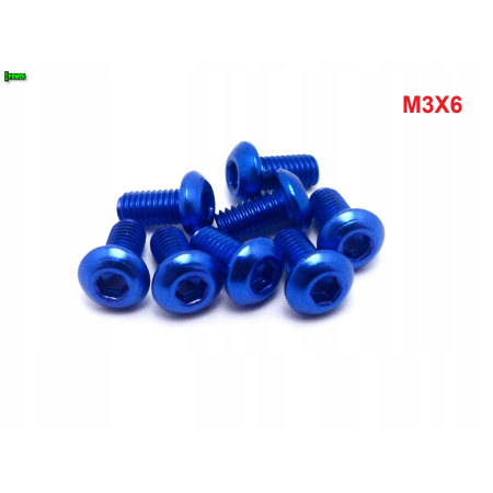 M3x6 śruba aluminiowa imbusowa iso 7380 śruby aluminiowe kolor niebieski