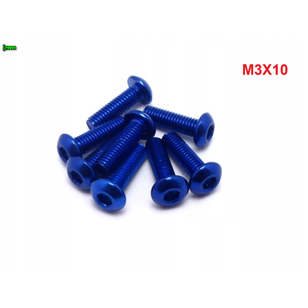 M3x10 śruba aluminiowa imbusowa iso 7380 śruby aluminiowe kolor niebieski