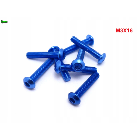 M3x16 śruba aluminiowa imbusowa iso 7380 śruby aluminiowe kolor niebieski