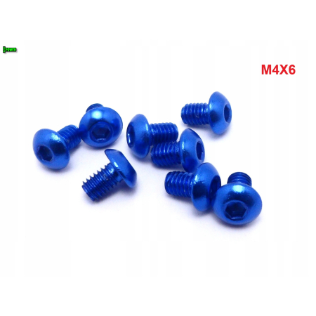 M4x6 śruba aluminiowa imbusowa iso 7380 śruby aluminiowe kolor niebieski