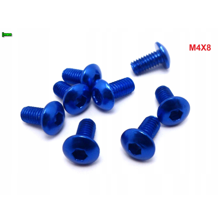 M4x8 śruba aluminiowa imbusowa iso 7380 śruby aluminiowe kolor niebieski