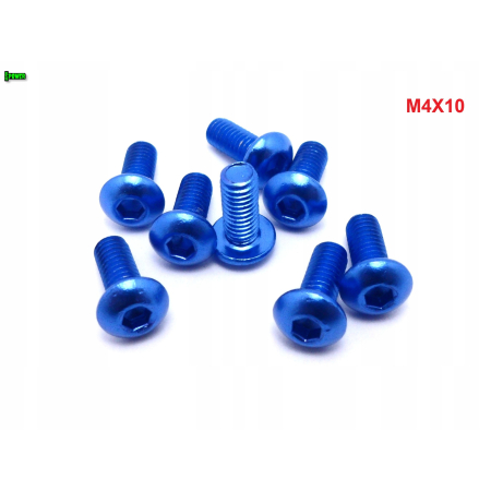 M4x10 śruba aluminiowa imbusowa iso 7380 śruby aluminiowe kolor niebieski