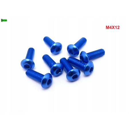 M4x12 śruba aluminiowa imbusowa iso 7380 śruby aluminiowe kolor niebieski