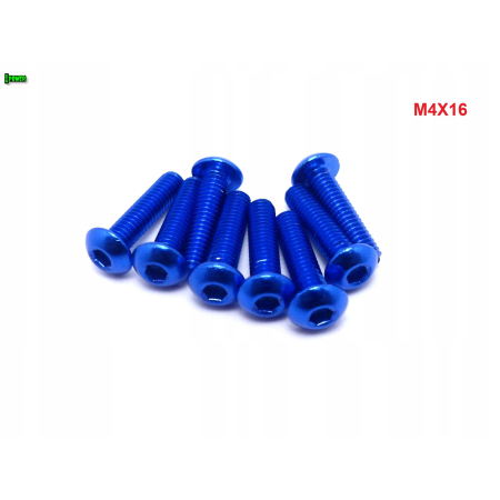 M4x16 śruba aluminiowa imbusowa iso 7380 śruby aluminiowe kolor niebieski