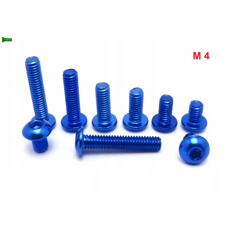 M4x20 śruba aluminiowa imbusowa iso 7380 śruby aluminiowe kolor niebieski