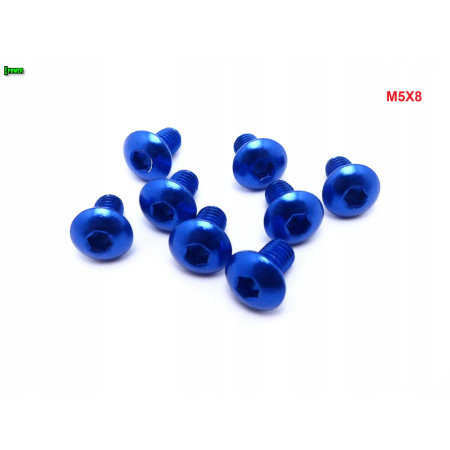 M5x8 śruba aluminiowa imbusowa iso 7380 śruby aluminiowe kolor niebieski