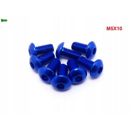 M5x10 śruba aluminiowa imbusowa iso 7380 śruby aluminiowe kolor niebieski