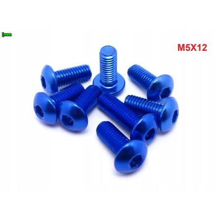 M5x12 śruba aluminiowa imbusowa iso 7380 śruby aluminiowe kolor niebieski