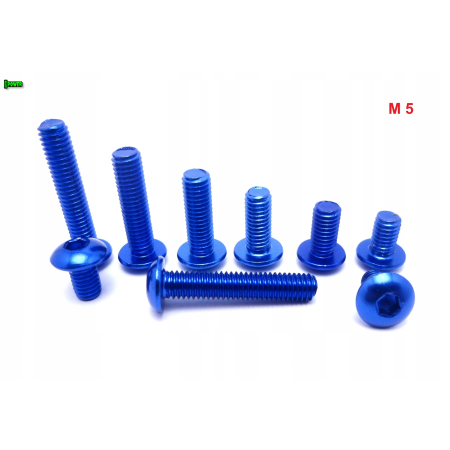 M5x16 śruba aluminiowa imbusowa iso 7380 śruby aluminiowe kolor niebieski