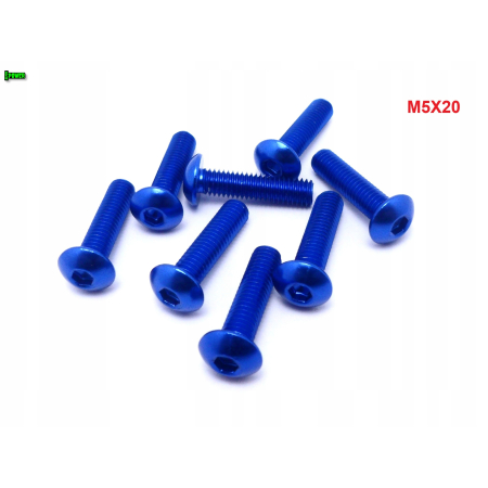 M5x20 śruba aluminiowa imbusowa iso 7380 śruby aluminiowe kolor niebieski