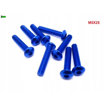 M5x25 śruba aluminiowa imbusowa iso 7380 śruby aluminiowe kolor niebieski