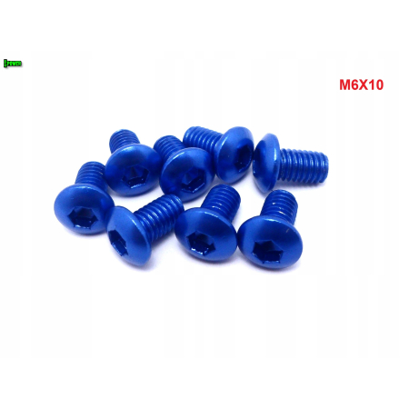 M6x10 śruba aluminiowa imbusowa iso 7380 śruby aluminiowe kolor niebieski