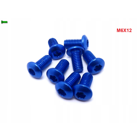 M6x12 śruba aluminiowa imbusowa iso 7380 śruby aluminiowe kolor niebieski