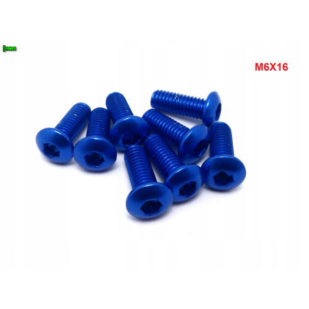 M6x16 śruba aluminiowa imbusowa iso 7380 śruby aluminiowe kolor niebieski