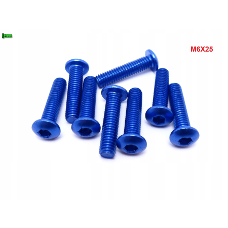 M6x25 śruba aluminiowa imbusowa iso 7380 śruby aluminiowe kolor niebieski
