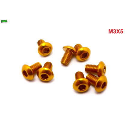 M3x5 śruba aluminiowa imbusowa iso 7380 śruby aluminiowe 6061 kolor złoty