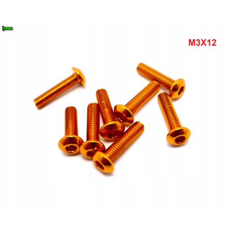 M3x12 śruba aluminiowa imbusowa iso 7380 śruby aluminiowe 6061 kolor złoty