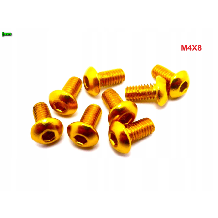 M4x8 śruba aluminiowa imbusowa iso 7380 śruby aluminiowe 6061 kolor złoty