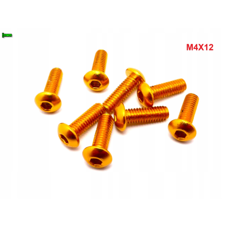 M4x12 śruba aluminiowa imbusowa iso 7380 śruby aluminiowe 6061 kolor złoty