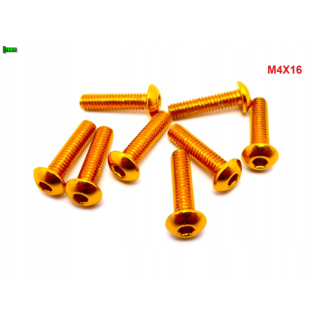 M4x16 śruba aluminiowa imbusowa iso 7380 śruby aluminiowe 6061 kolor złoty