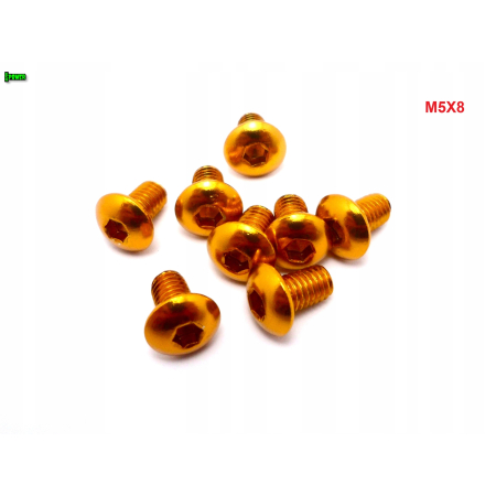 M5x8 śruba aluminiowa imbusowa iso 7380 śruby aluminiowe 6061 kolor złoty