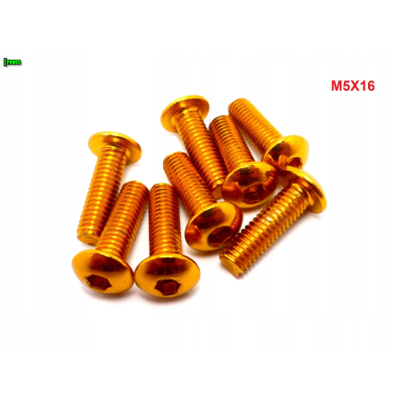 M5x16 śruba aluminiowa imbusowa iso 7380 śruby aluminiowe 6061 kolor złoty