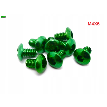 M4x6 śruba aluminiowa imbusowa iso 7380 śruby aluminiowe kolor zielony