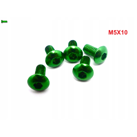 M5x10 śruba aluminiowa imbusowa iso 7380 śruby aluminiowe kolor zielony