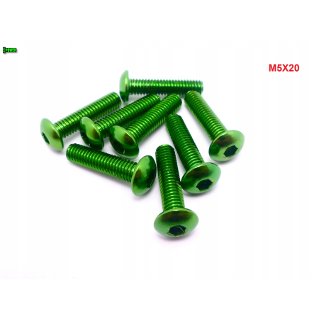 M5x20 śruba aluminiowa imbusowa iso 7380 śruby aluminiowe kolor zielony