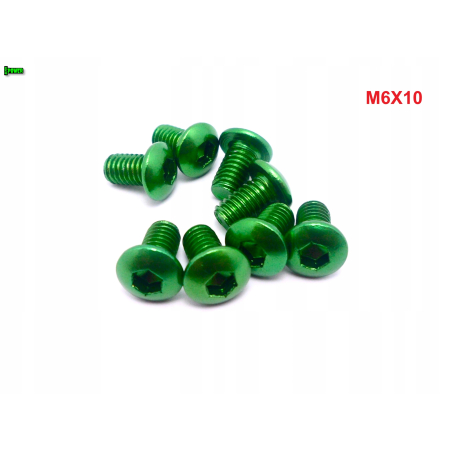 M6x10 śruba aluminiowa imbusowa iso 7380 śruby aluminiowe kolor zielony