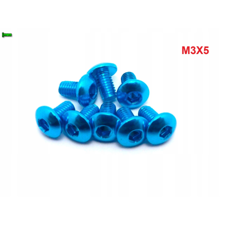 M3x5 śruba aluminiowa imbusowa iso 7380 śruby aluminiowe kolor błękitny