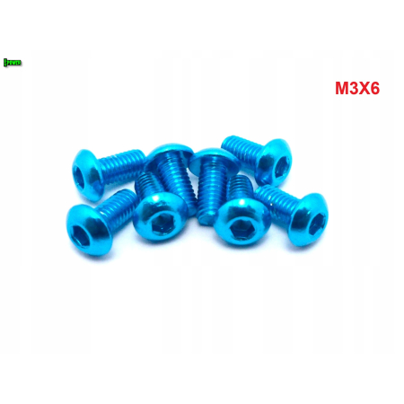 M3x6 śruba aluminiowa imbusowa iso 7380 śruby aluminiowe kolor błękitny