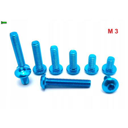 M3x10 śruba aluminiowa imbusowa iso 7380 śruby aluminiowe kolor błękitny