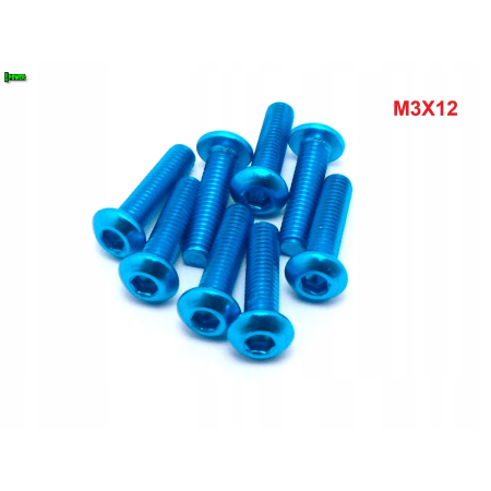 M3x12 śruba aluminiowa imbusowa iso 7380 śruby aluminiowe kolor błękitny