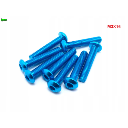 M3x16 śruba aluminiowa imbusowa iso 7380 śruby aluminiowe kolor błękitny
