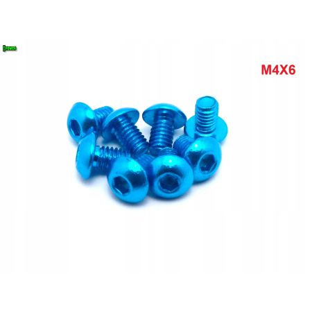 M4x6 śruba aluminiowa imbusowa iso 7380 śruby aluminiowe kolor błękitny