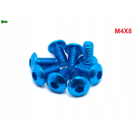 M4x8 śruba aluminiowa imbusowa iso 7380 śruby aluminiowe kolor błękitny