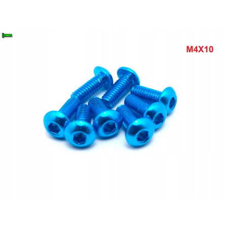 M4x10 śruba aluminiowa imbusowa iso 7380 śruby aluminiowe kolor błękitny