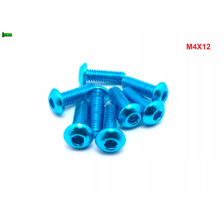 M4x12 śruba aluminiowa imbusowa iso 7380 śruby aluminiowe kolor błękitny