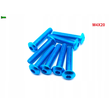 M4x20 śruba aluminiowa imbusowa iso 7380 śruby aluminiowe kolor błękitny