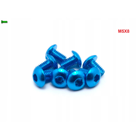 M5x8 śruba aluminiowa imbusowa iso 7380 śruby aluminiowe kolor błękitny